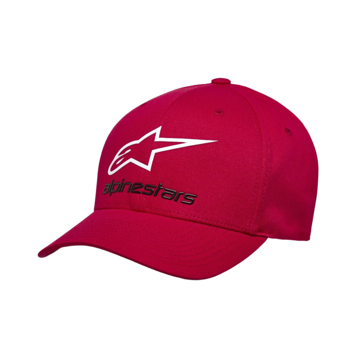 Alpinestars Always 2.0 Hat, Baseball Cap, Red, White star logo and black Alpinestars text, curved bill, structured crown, casual motorsport-inspired streetwear