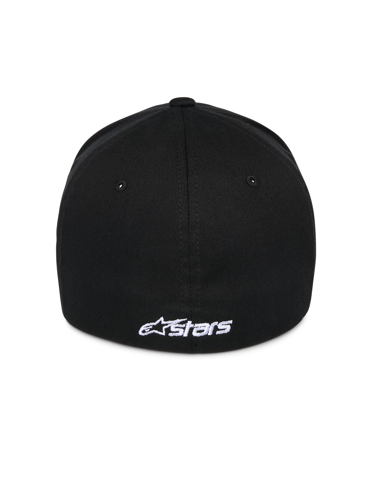Alpinestars Ageless Multi Hat, Black Baseball Cap, back view featuring white embroidered Astars logo, flex back design, casual sportswear style