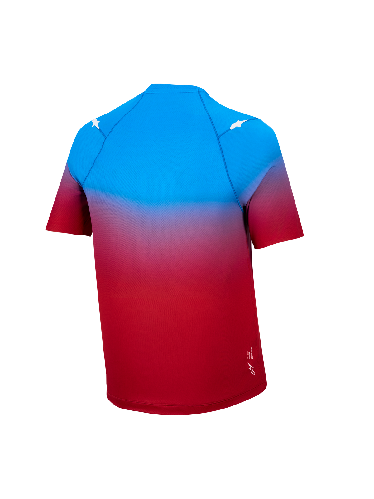 A-Dura ASTARS 2.0 Short Sleeve Jersey in Bright Red Blue gradient, performance MTB top with white star accents.