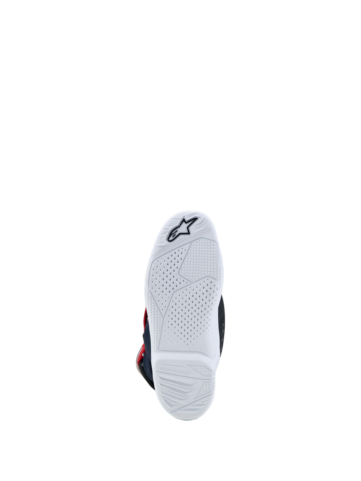 Alpinestars Youth Tech 7S Boots, white high-grip replaceable sole for junior motocross racing and control.