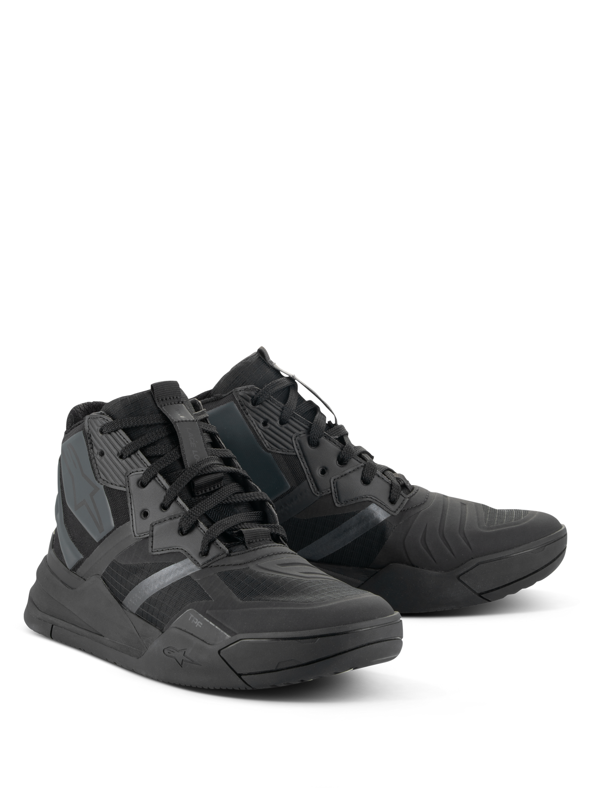 Alpinestars Speedflight Shoes, Performance Riding Shoes, Black Black, street-sport styled sneakers with ripstop upper, seamless panels, and chunky protective sole, urban motorcycle footwear