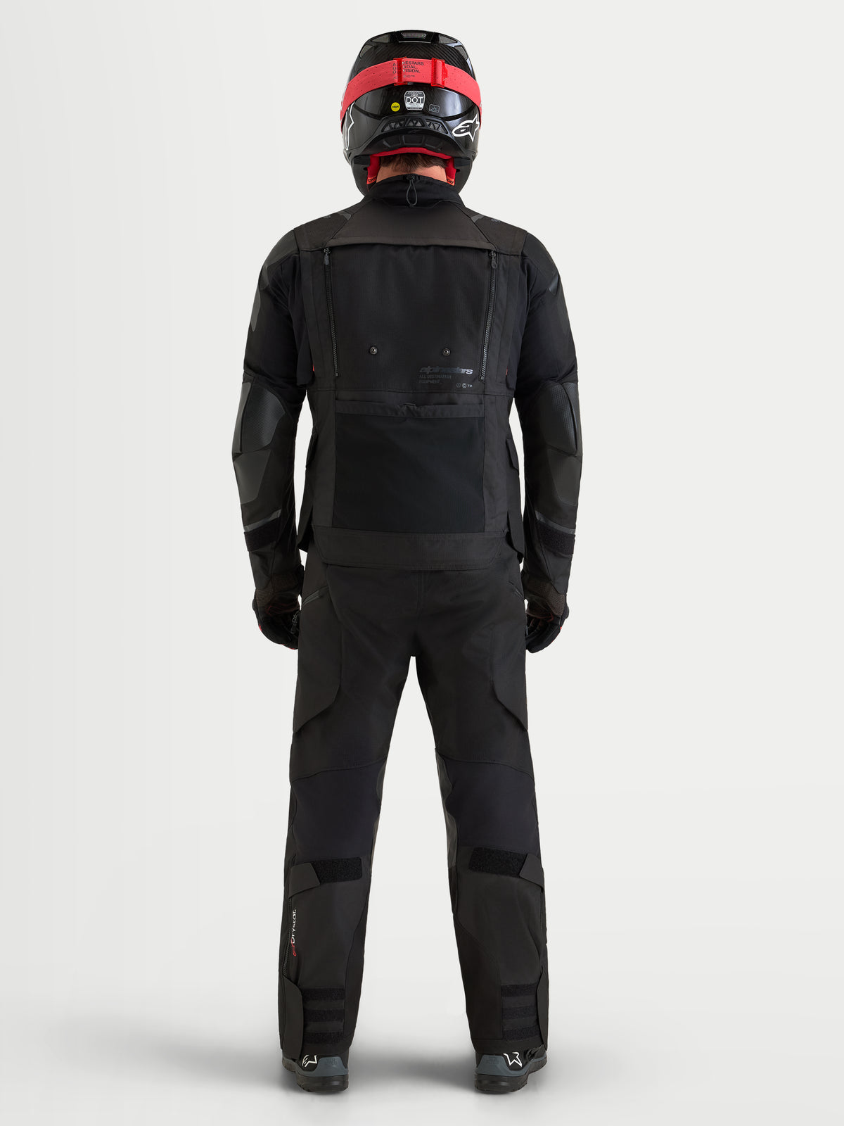 Alpinestars Harok V2 Drystar Jacket, Men's Black all-terrain adventure motorcycle jacket, back view showing modular ventilation panels and CE Level 2 protection