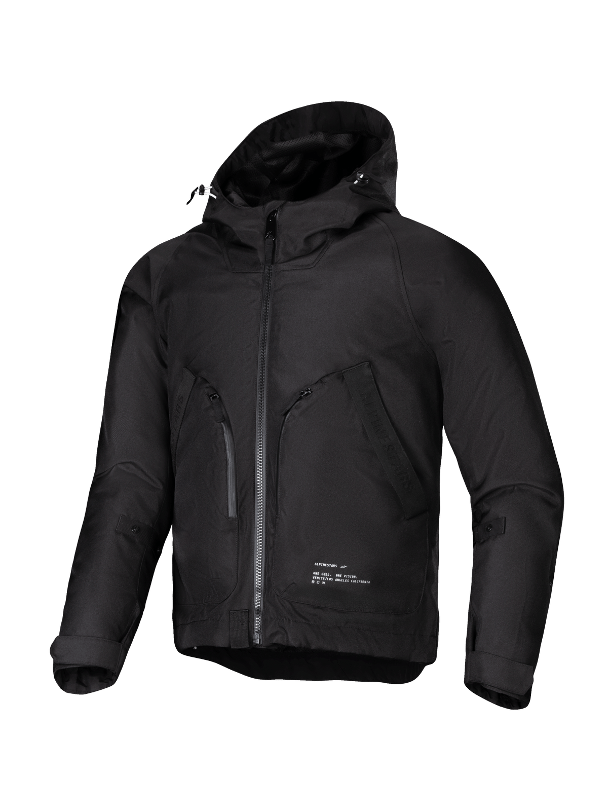 Alpinestars Morush Waterproof Parka, black urban men's motorcycle jacket, waterproof textile, Tech-Air Ready, CE Certified.
