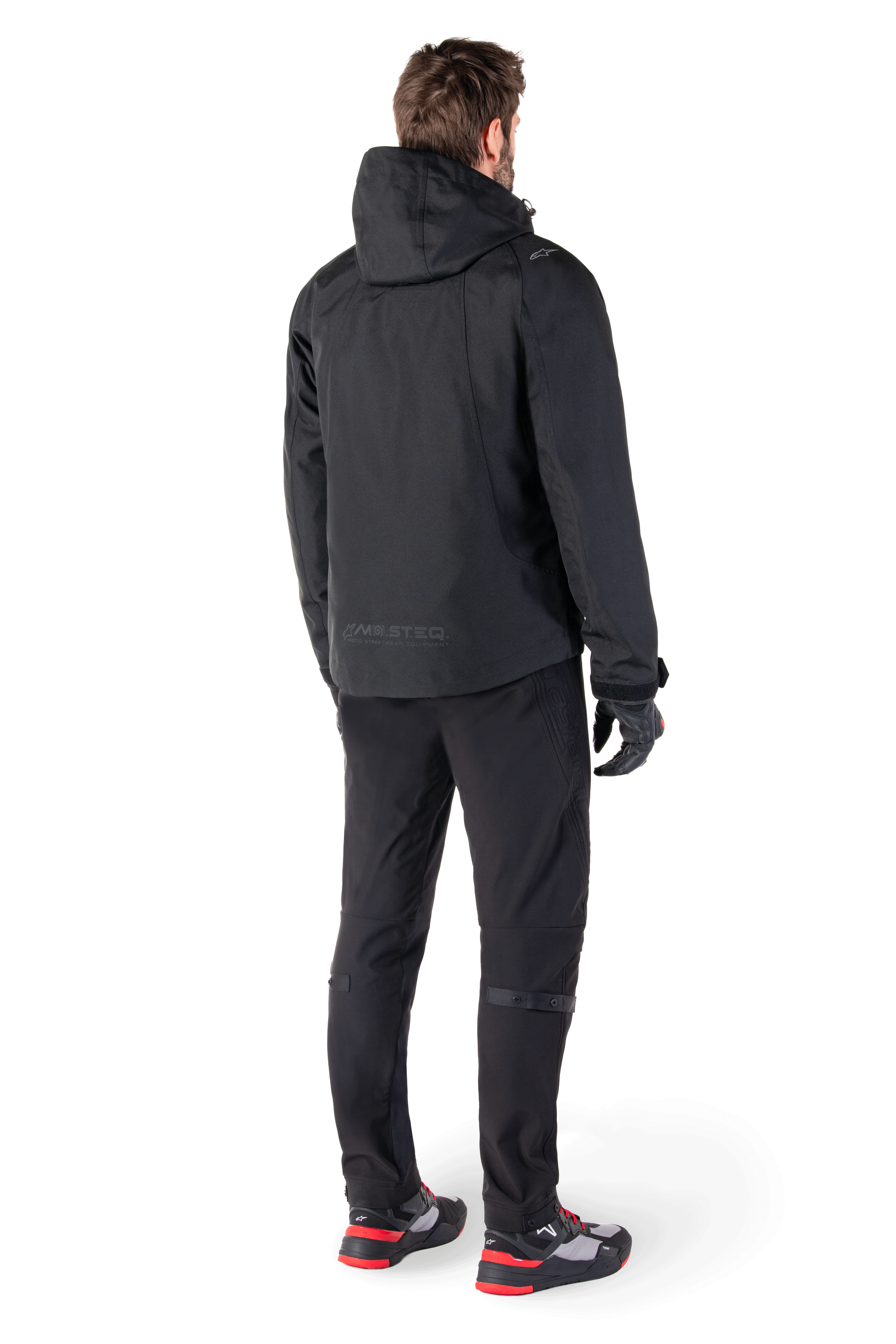 Alpinestars Morush Waterproof Parka, Black Urban Motorcycle Jacket, Men's Textile, Tech-Air 3 Ready with stormproof hood.