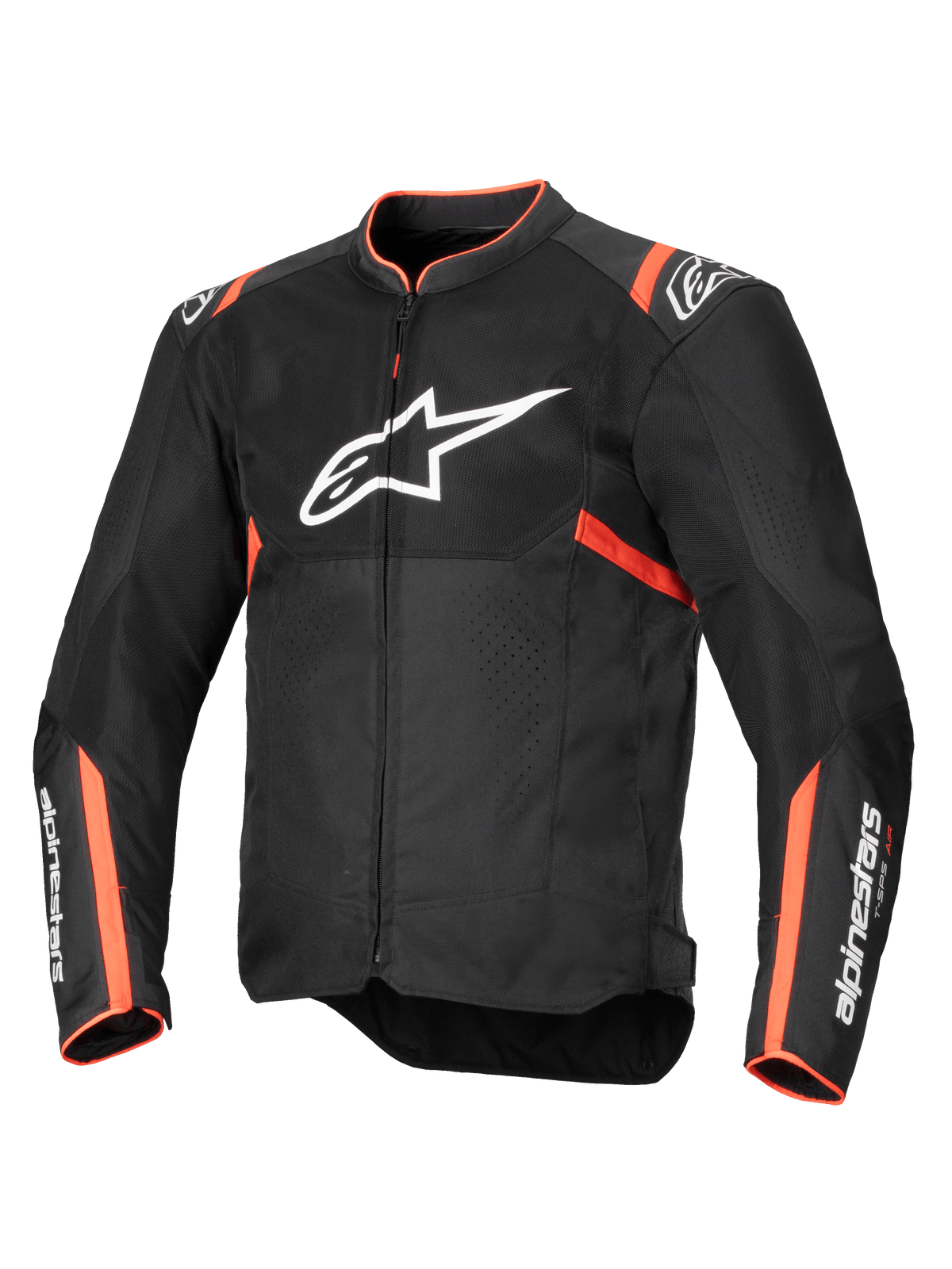 Alpinestars T-SPS Air V2 Jacket, Men's Textile Motorcycle Road Jacket, Black and Red Fluo, Mesh Airflow, Tech-Air Ready.