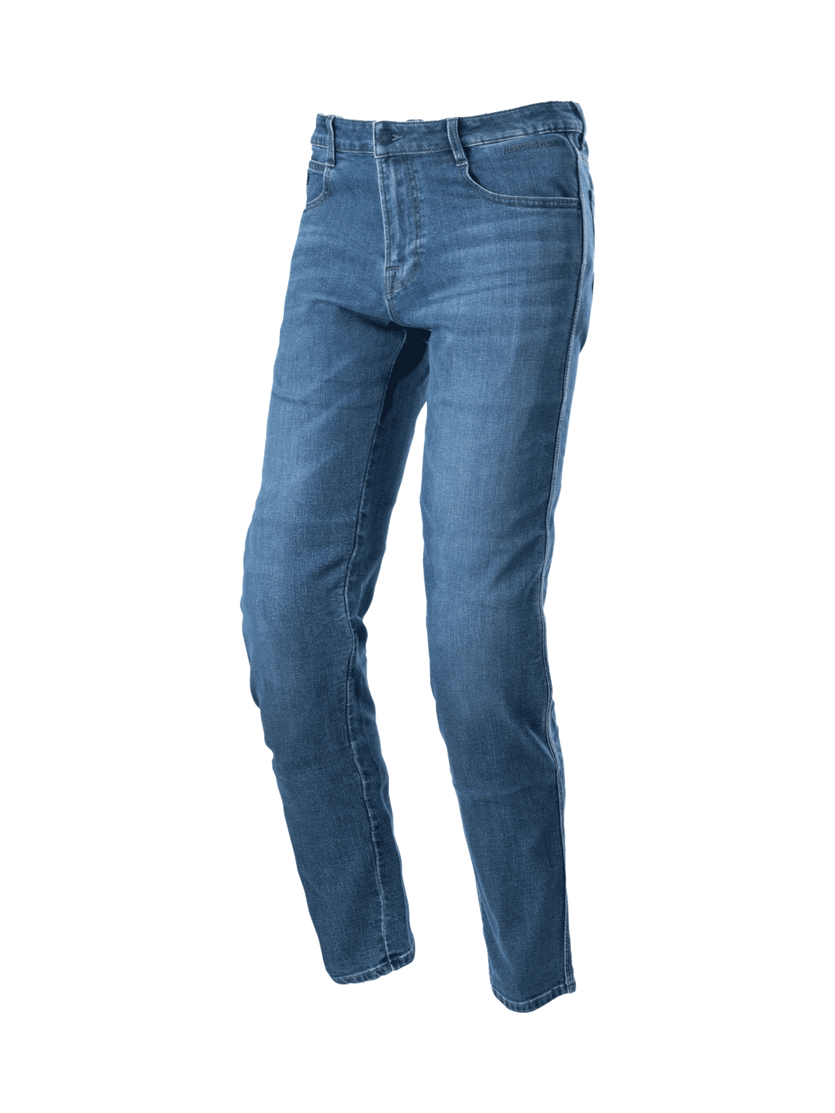 Alpinestars Radon Regular Fit Denim Pants, men's urban motorcycle jeans in Rinse Blue with CE certified knee protection.