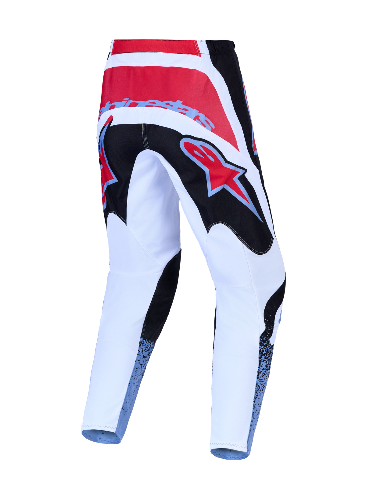 2027 Alpinestars Fluid Drag Motocross Pants, back view in Red, White, and Black, durable 600D polyfabric construction.