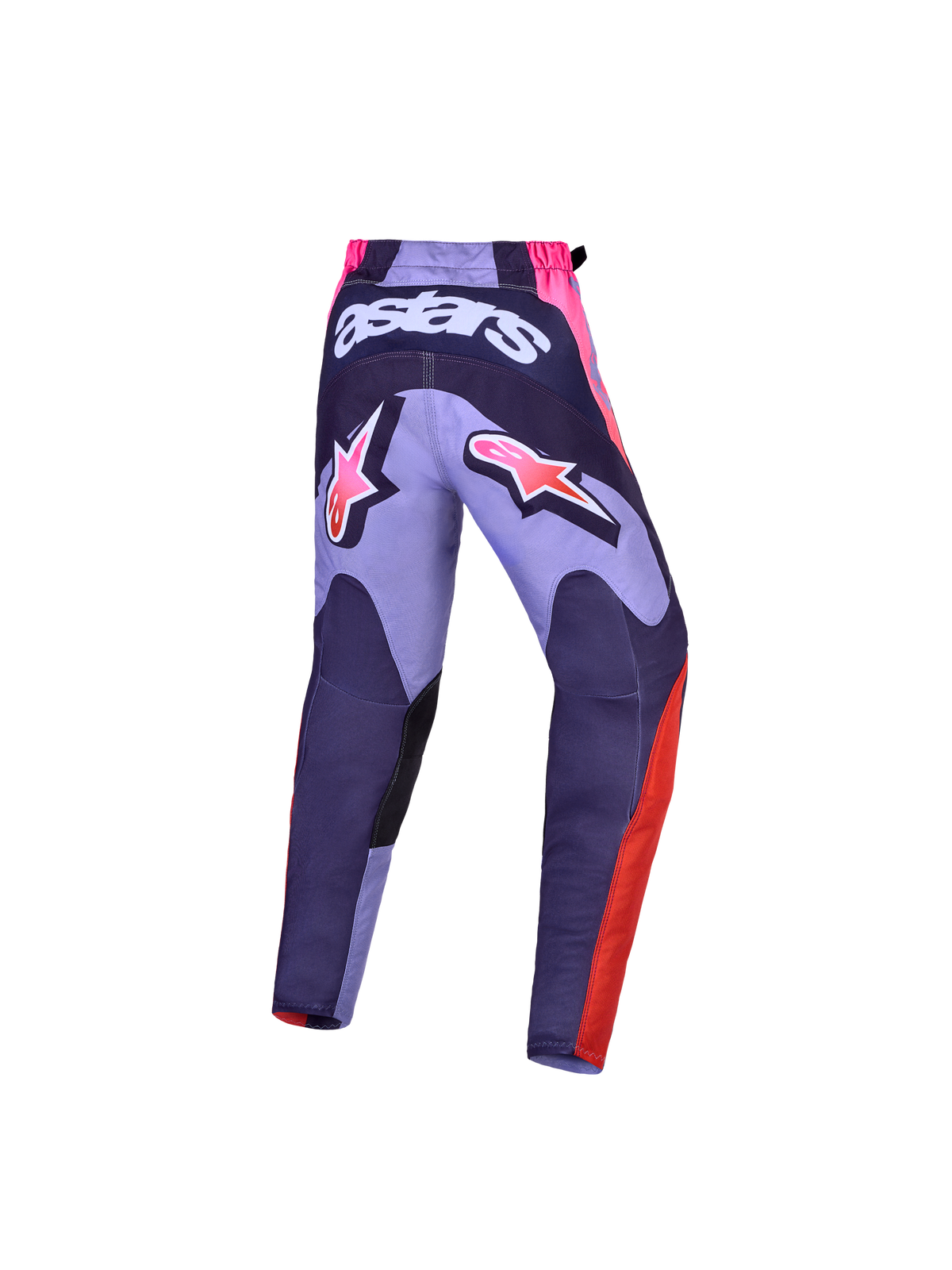 Alpinestars 2027 Youth Fluid Hunt Pants, purple and pink motocross pants with rear Astars branding and sport fit.