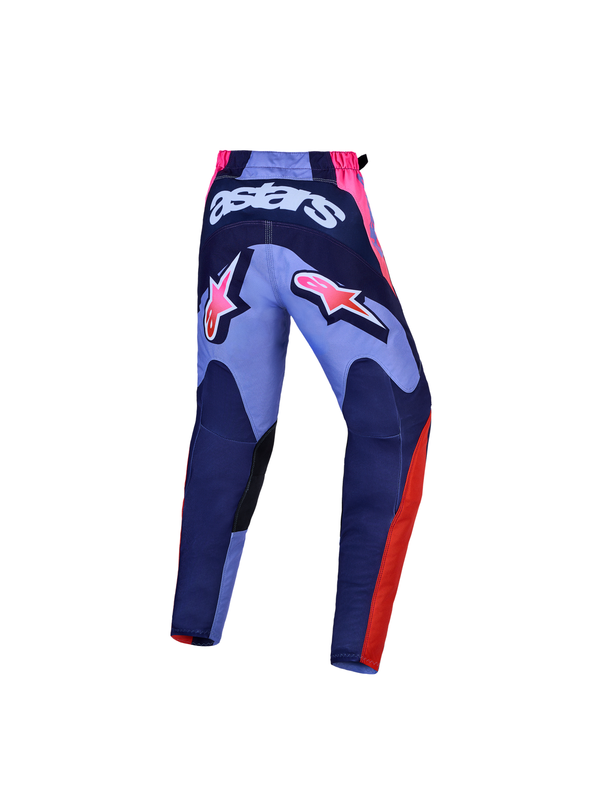 Alpinestars Youth Fluid Hunt Pants, youth motocross racing gear, violet and purple, durable polyfabric, back view.