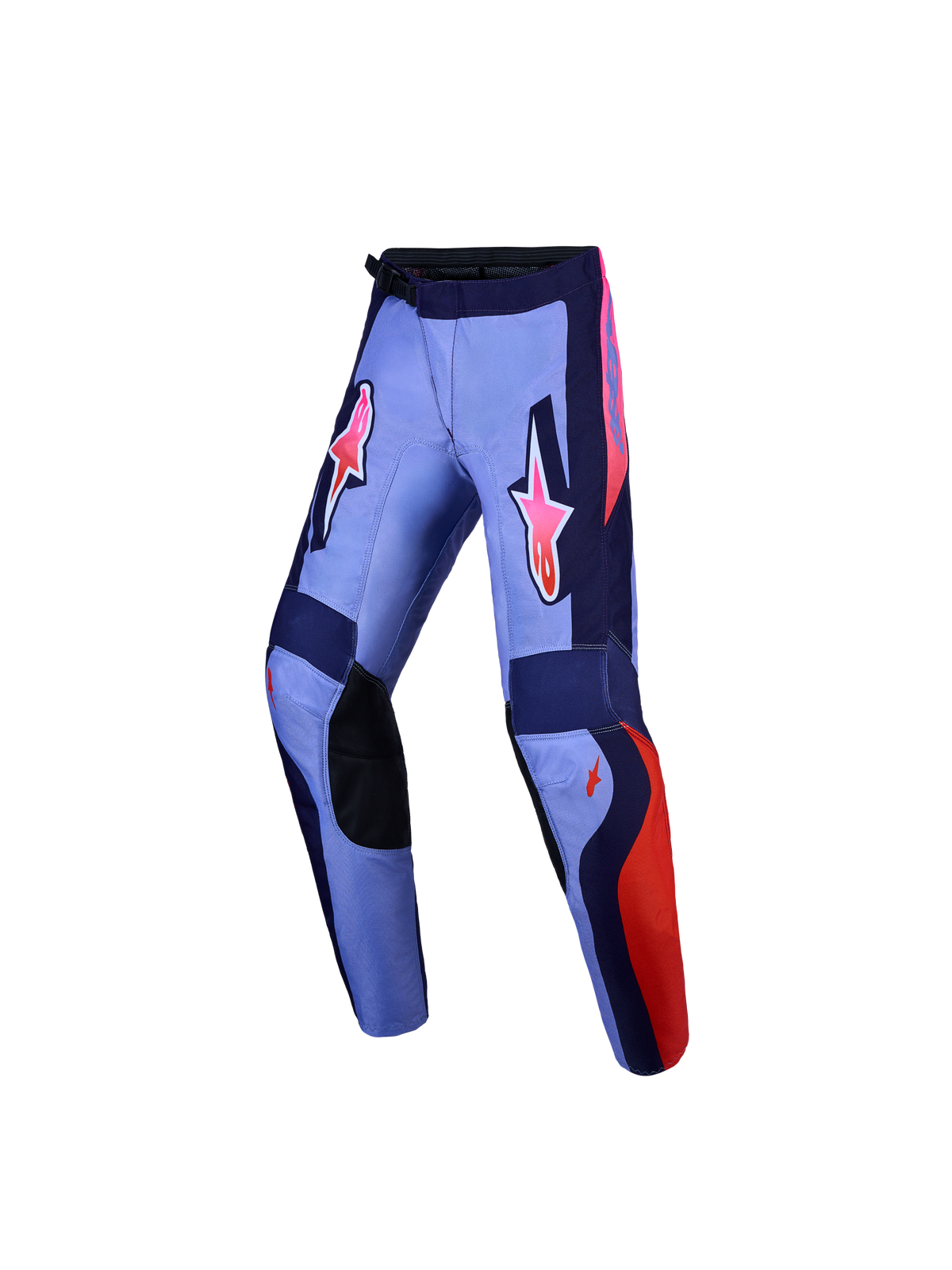 Alpinestars Youth Fluid Hunt Pants, Purple and Pink Fluo Motocross Pants with ergonomic sport fit and durable textile.