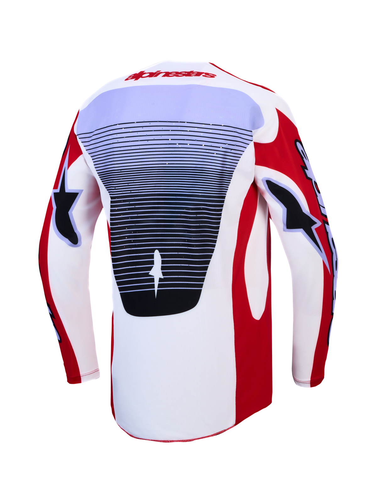 Alpinestars Techstar Maven Jersey AND 2027 Techstar Maven Gear Set, Red and White motocross jersey with a vented rear panel.