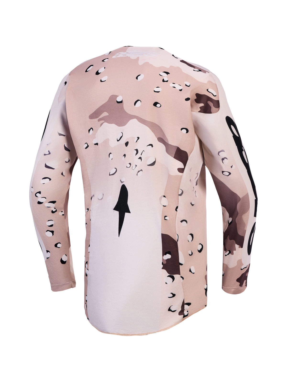 Alpinestars Racer Lone Jersey, Men's Desert Camo and Black Motocross Jersey, back view with an extended rear hem.