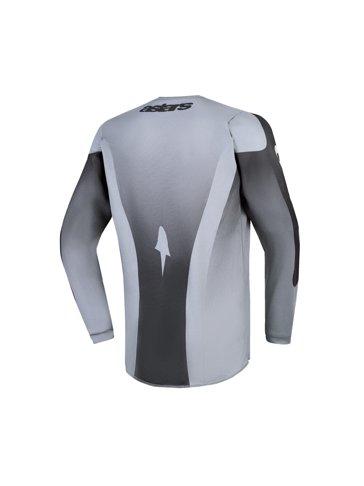 Alpinestars 2027 Youth Fluid Amber Jersey, back view of gray and black youth motocross jersey with moisture-wicking fabric.