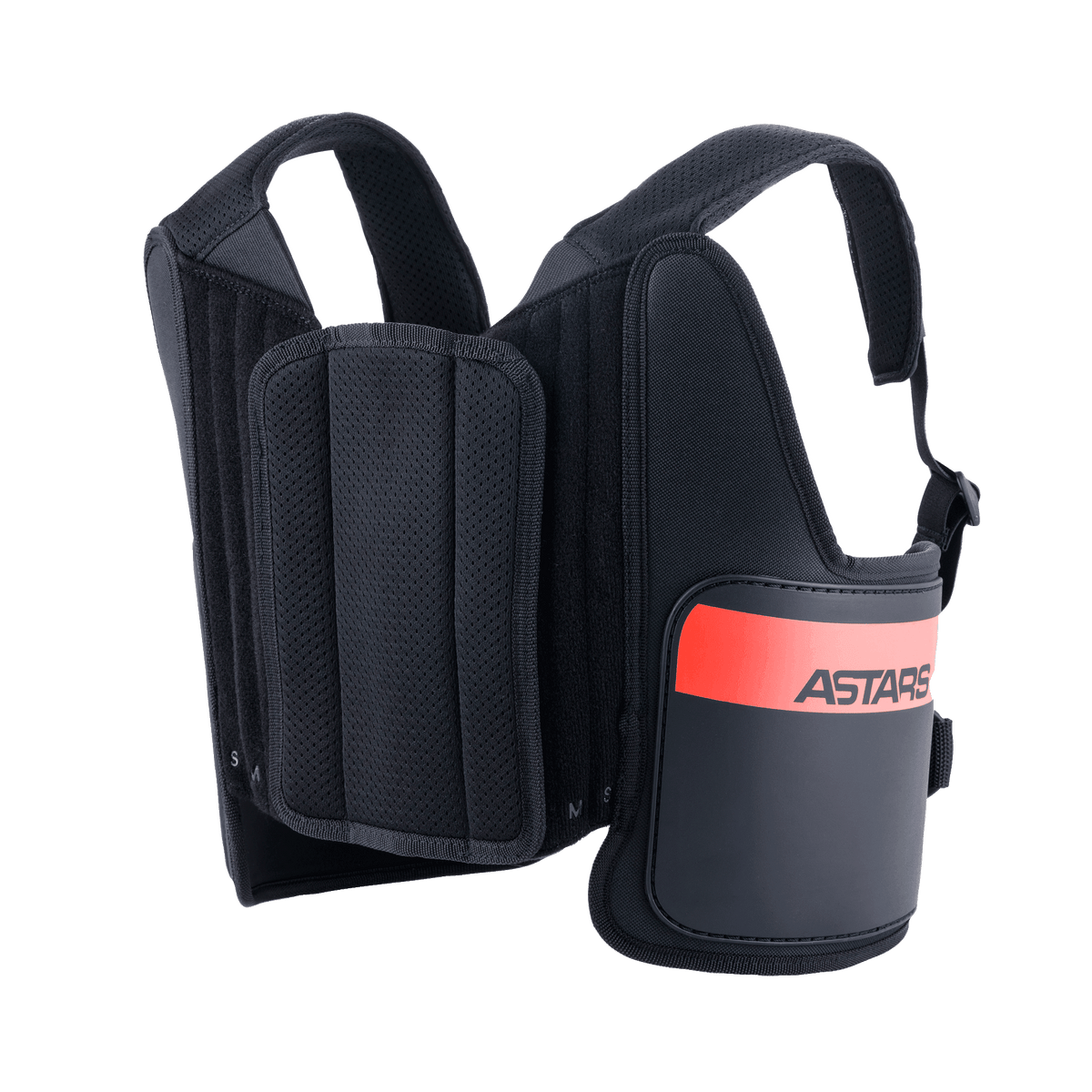 Alpinestars Bionic Rib Support, Karting Rib Protector, Black with Red ASTARS Logo, Adjustable Mesh Shoulder Straps, Ergonomic Multi-Layered Design for Impact Protection