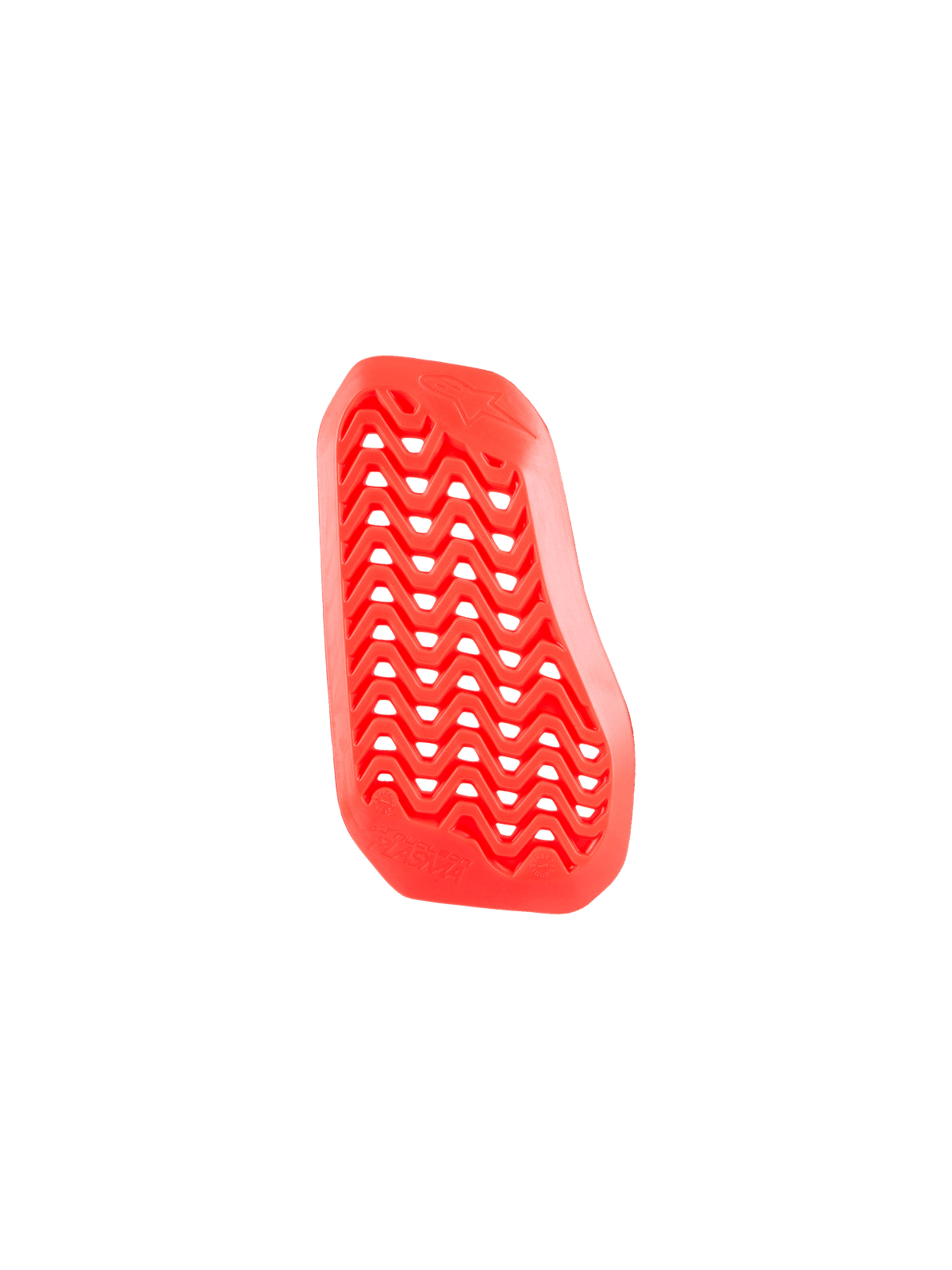 Alpinestars Nucleon Plasma Divided Chest Protector Insert, Red, right side piece, featuring a zigzag perforated design for airflow, lightweight and flexible bio-based impact material