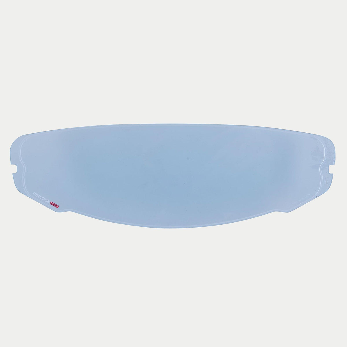 Alpinestars Supertech R10 AFHS-01 Shield Pinlock Lens, Transparent Clear anti-fog visor insert, featuring Pinlock 120XLT branding on the bottom left, official replacement part for S-R10 motorcycle helmets.