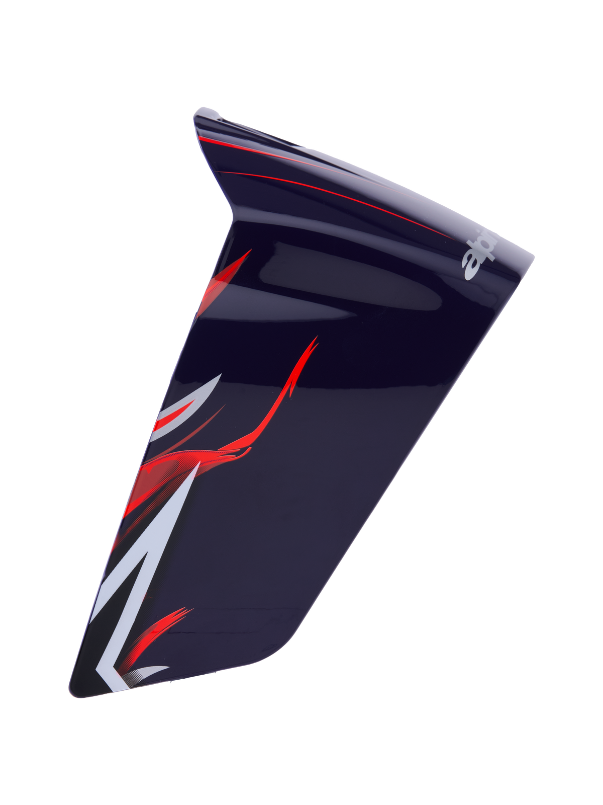 Alpinestars Supertech R10 Flyte Race Spoiler, motorcycle helmet aerodynamic accessory, Purple Red Glossy with red and white graphics, glossy finish, sleek curved design