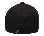 Alpinestars Ageless Curve Hat, Black sportswear cap, rear view showing flex back design, small black label with white logo at the back, twill fabric construction