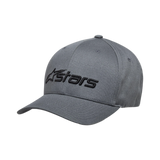 Alpinestars Blaze 2.0 Hat, Charcoal Black, Structured Baseball Cap with Curved Bill, Black Textured Alpinestars Logo on Front, Casual Motorsport-Inspired Design