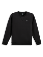 Alpinestars Positive Crew, Black Sportswear Pullover Sweatshirt with a white chest logo graphic and ribbed cuffs and hem