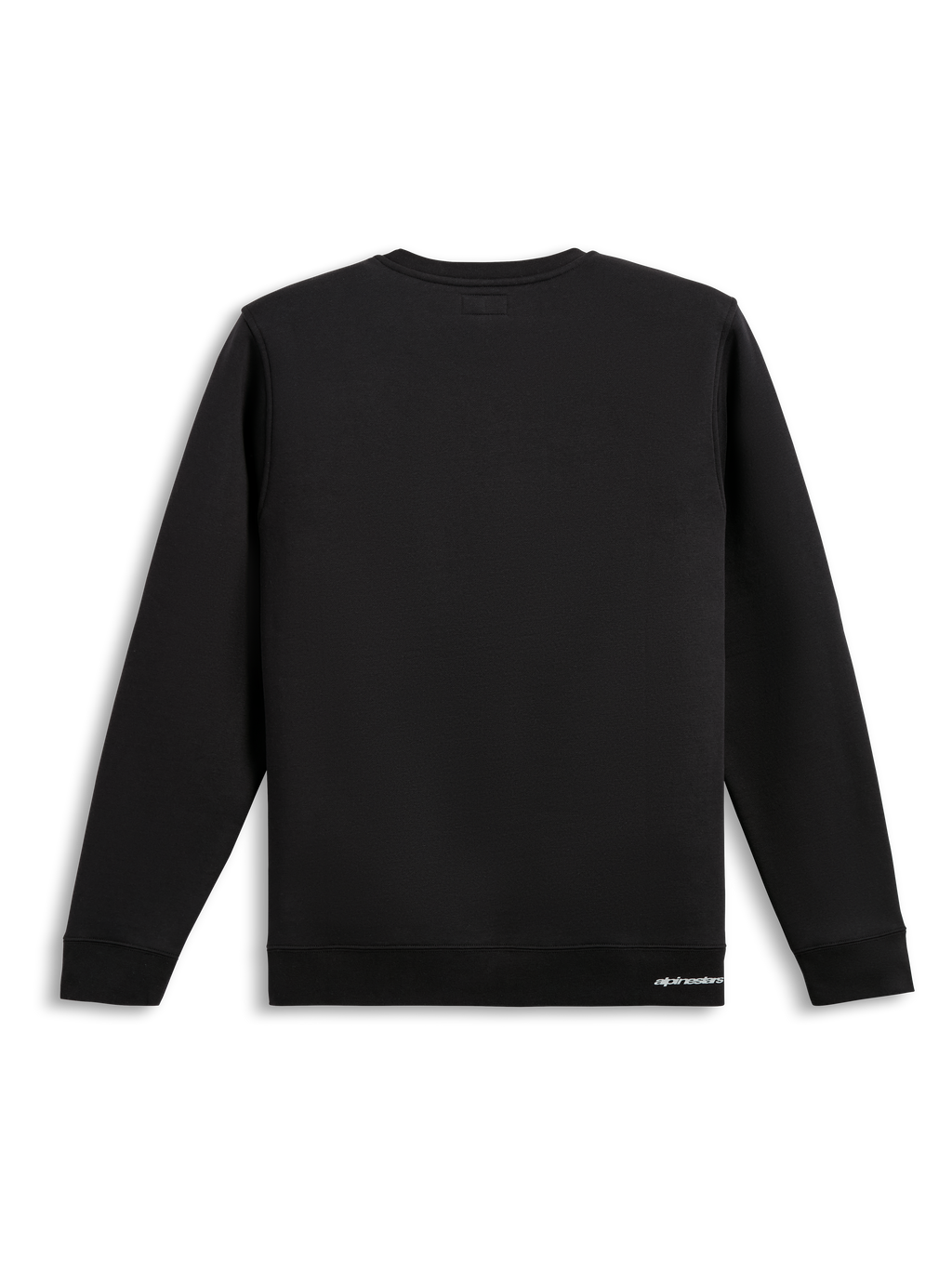 Alpinestars Positive Crew, Black Sportswear Sweatshirt, rear view showcasing a clean cotton-blend pullover design with ribbed hem and cuffs