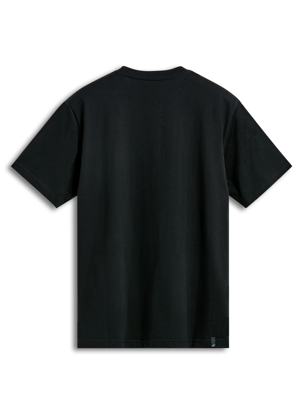 Alpinestars Cereal CSF Tee, Short Sleeve T-Shirt, Black, Back View, Plain design with small external brand label at the hem, Casual Motorsport Streetwear