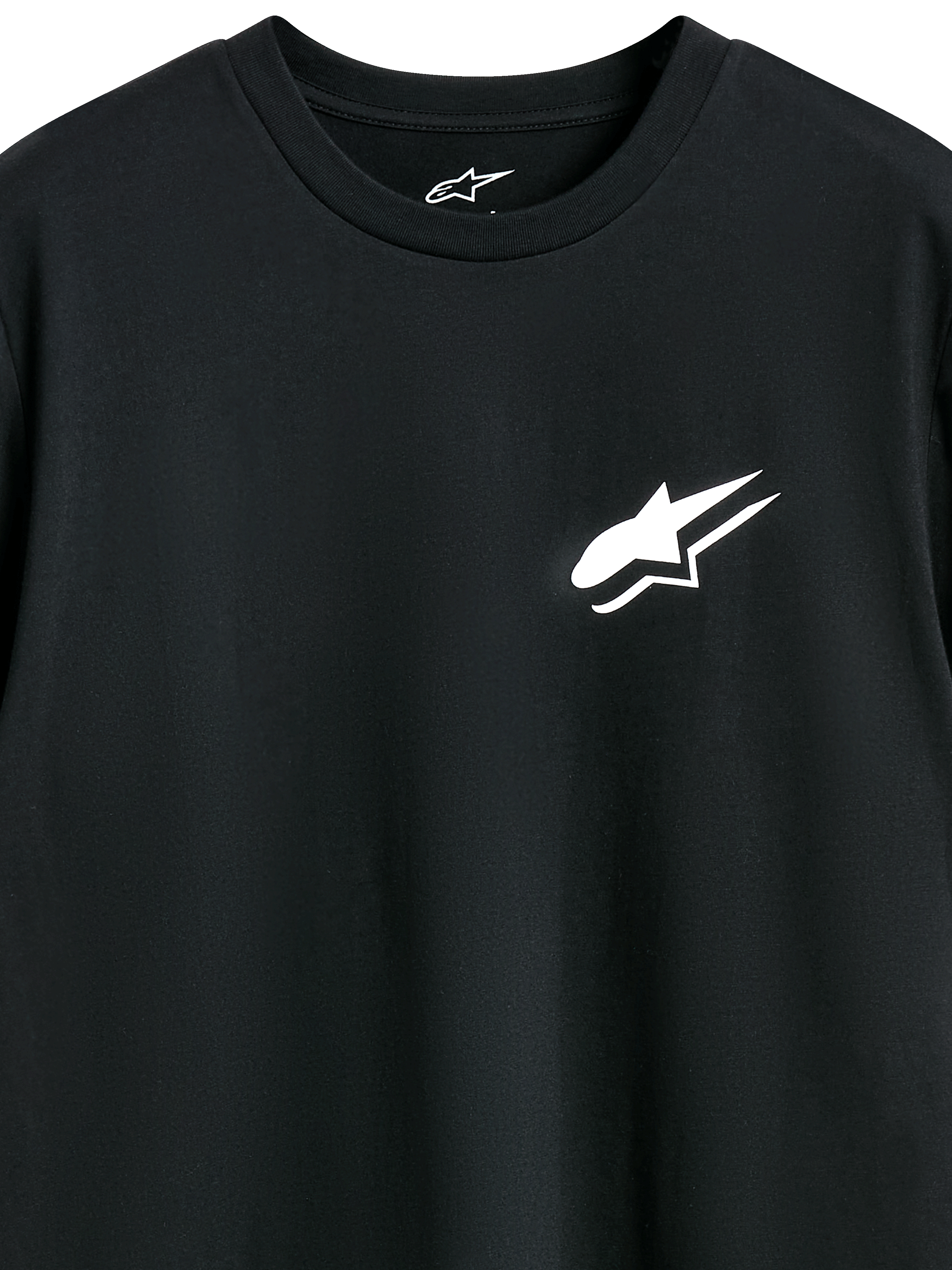 Alpinestars Formulate CSF Tee, Short Sleeve T-Shirt, Black, White Astars Logo on chest, Casual Motorsport Streetwear