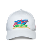 Alpinestars Vivid Hat, White, Curved Bill Snapback Cap, Colorful 3D and Flat Front Logo Embroidery, Casual Sportswear