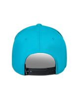 Alpinestars Luminary Hat, Aqua Blue, Back view showing adjustable black snapback closure, small black logo tag, 100% cotton twill, casual sportswear headwear.