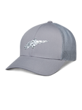 Alpinestars Terolithic Trucker Hat, Grey Trucker Cap, Curved Brim with Mesh Back, White and Black Speckled TPU Logo, Casual Sportswear