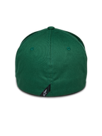 Alpinestars Cereal Hat, Green, back view of flex-back baseball cap, featuring a small black Alpinestars logo tag on the rear seam, structured crown in stretch twill fabric