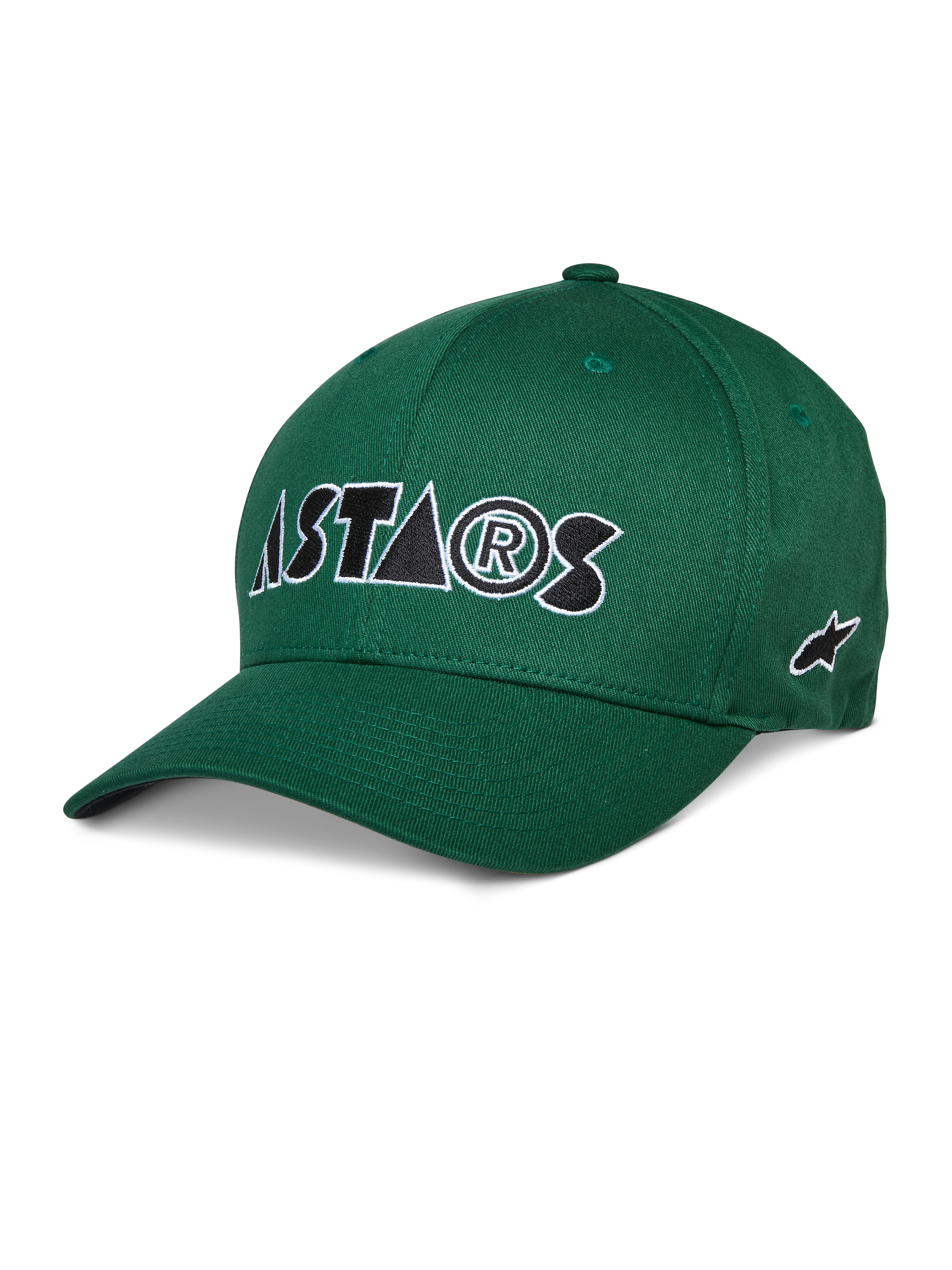 Alpinestars Cereal Hat, Green Baseball Cap, white and black ASTARS embroidered logo, curved bill, structured crown, casual sportswear