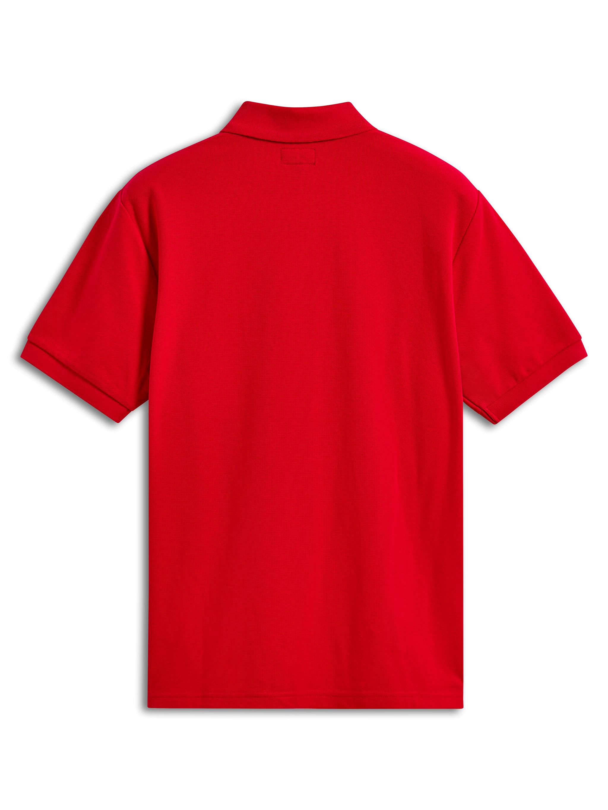 Alpinestars Endeavor Classic Polo, Short Sleeve Pique Polo, Red, Back View, featuring rib collar and sleeve cuffs, classic pique knit texture, casual sportswear