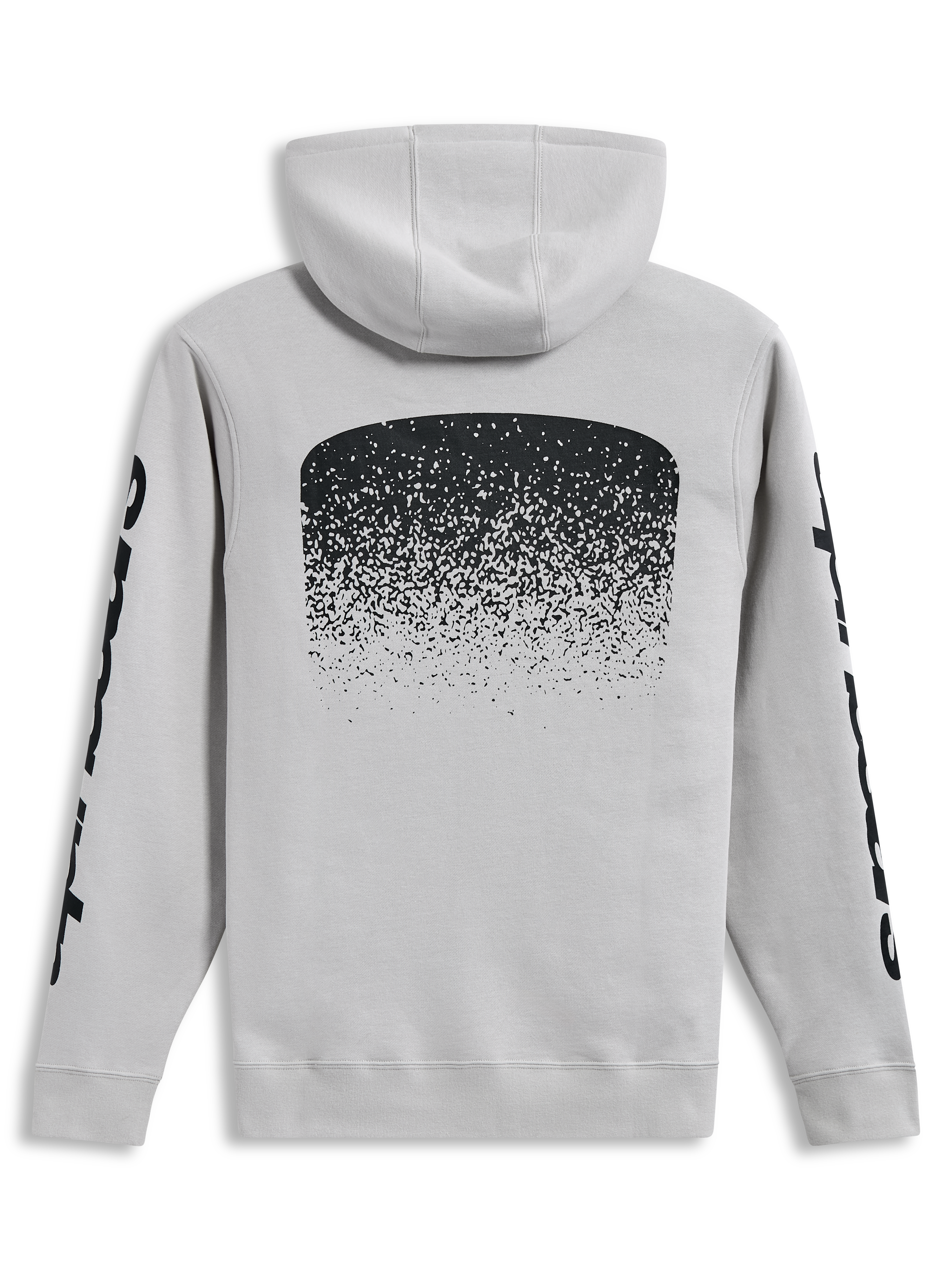 Alpinestars Obsessed Hoodie, Sportswear Pullover in Cement Gray with black MX gradient back graphic and sleeve word logos.