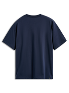 Alpinestars Aplomb Oversized CSF Tee, Short Sleeve T-Shirt, Navy, back view, relaxed oversized fit, plain design with a small logo tag at the bottom hem, casual sportswear