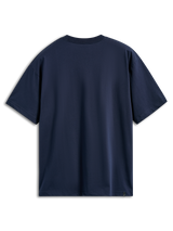 Alpinestars Aplomb Oversized CSF Tee, Short Sleeve T-Shirt, Navy, back view, relaxed oversized fit, plain design with a small logo tag at the bottom hem, casual sportswear