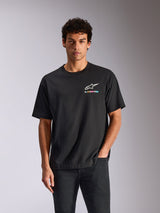 Alpinestars Wild Oversized CSF Tee, Short Sleeve T-Shirt, Black, White Astars Logo with Vibrant Multi-Color Text, Casual Motorsport Streetwear