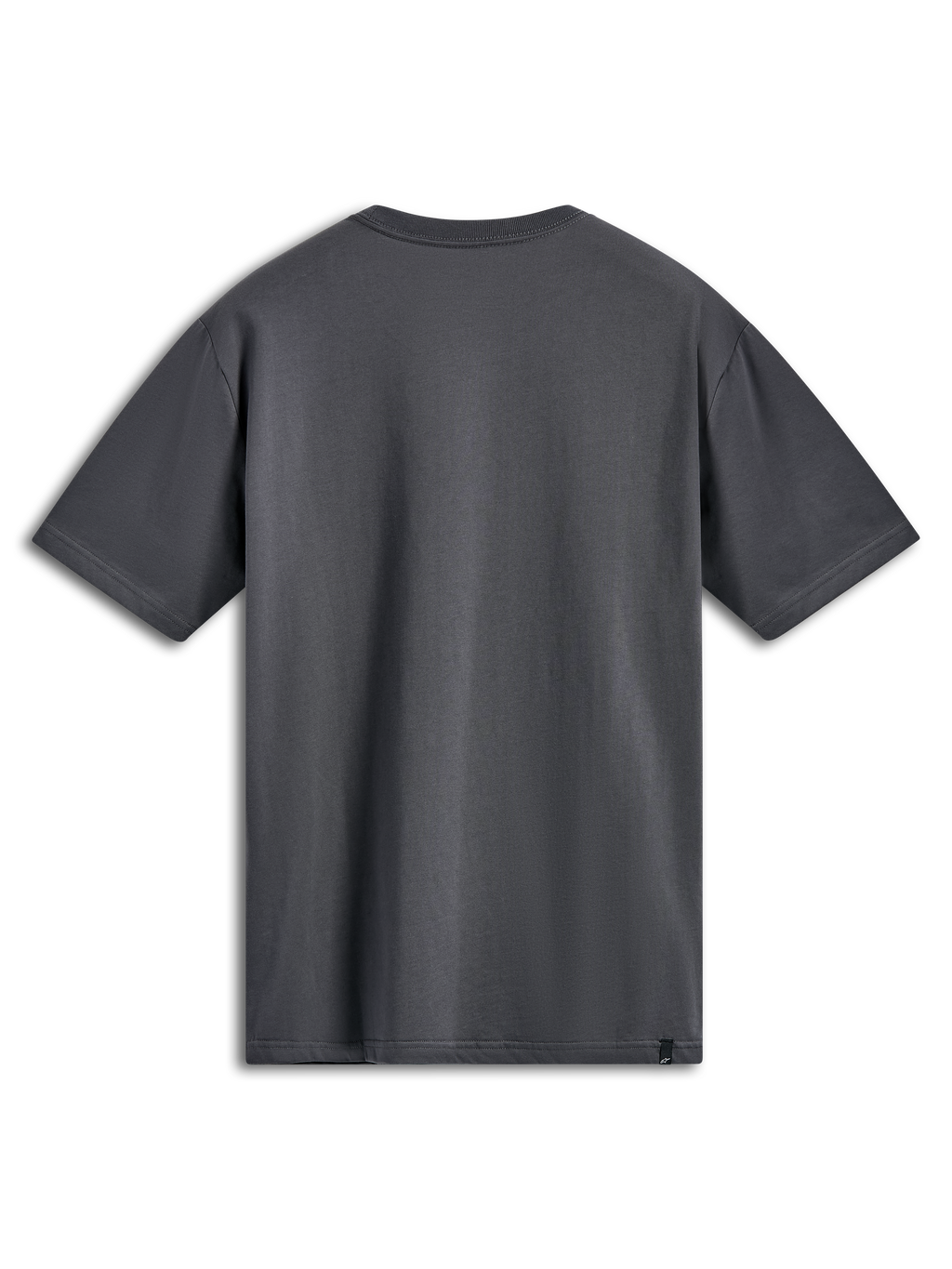 Alpinestars Ellipsoid CSF Tee, Short Sleeve T-Shirt, Charcoal, back view, plain design with small black logo tag on hem, casual sportswear