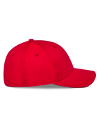 Alpinestars Pivot Hat, Red, side profile featuring curved bill and structured crown, twill fabric, casual motorsport sportswear