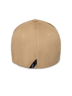 Alpinestars Pivot Hat, Khaki Sand, Rear View, showing structured crown and flex-fit back, featuring a small black diagonal label with white Astars logo, casual sportswear headwear