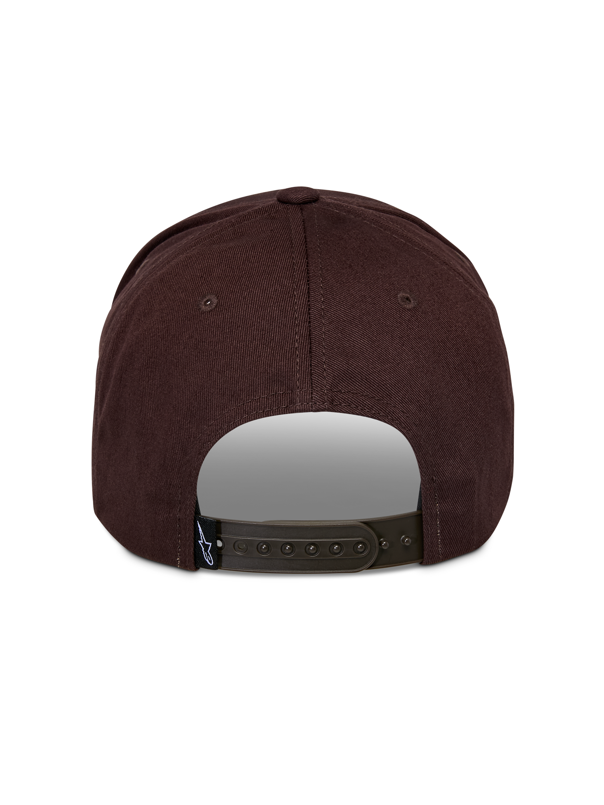 Alpinestars Matrix Snapback Hat, Back view, Brown, Adjustable snapback closure, Structured crown, Twill main fabric, Small Astars logo tag on the back