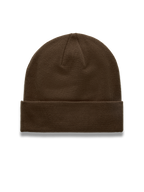 Alpinestars Augment Cuff Beanie, brown knit jersey stitch sportswear hat with a deep fit and classic folded cuff.
