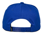 Alpinestars Los Angeles Hat, rear view, blue cotton twill, adjustable blue snapback closure, small black tag with white Ageless logo, casual sportswear headwear