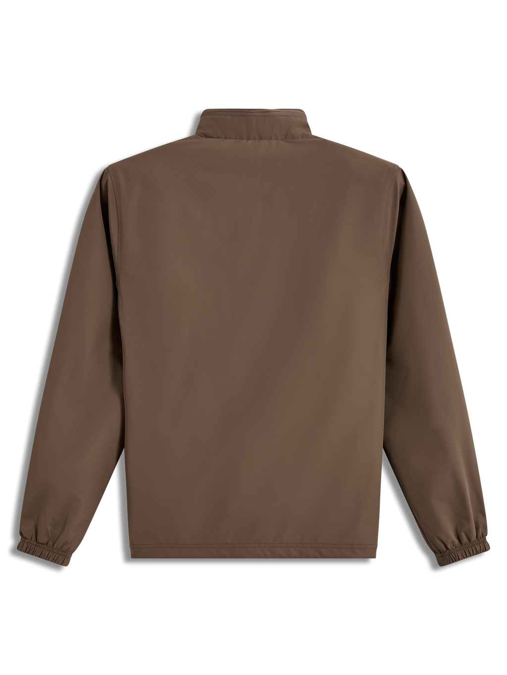 Alpinestars Overhaul Racer Jacket, lightweight Walnut brown sportswear jacket, back view with packable hood collar.