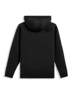 Alpinestars Harken Hoodie, Pullover Fleece Hoodie, Black, Back View, featuring ribbed cuffs and hem, casual motorsport-inspired streetwear