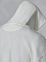 Alpinestars Essentials Ageless Zip Hoodie, Off White, close-up back view of the hood and shoulders, soft compact fleece fabric, minimalist design for casual everyday wear.
