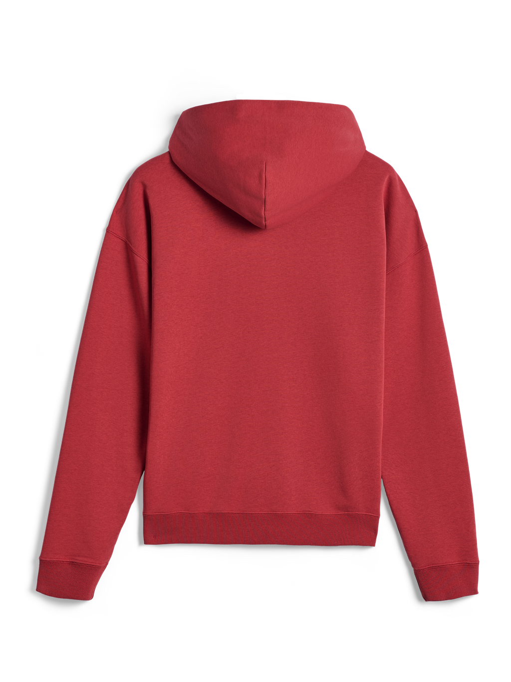 Alpinestars Essentials Ageless Zip Hoodie, back view, Brick red, casual streetwear, relaxed fit with ribbed cuffs and hem, soft compact fleece texture