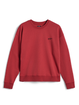 Alpinestars Essentials Ageless Crew, crewneck sweatshirt in Brick red, featuring a small black Alpinestars logo on the chest, ribbed collar, cuffs, and hem, casual premium sportswear fleece.