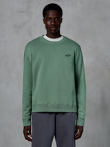 Alpinestars Essentials Ageless Crew, casual crewneck sweatshirt, Cactus green with small black star logo on chest, ribbed collar, cuffs and hem, premium compact fleece sportswear