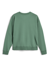 Alpinestars Essentials Ageless Crew, premium crewneck sweatshirt, Cactus Green, back view showing ribbed collar, cuffs and hem, solid color, casual sportswear